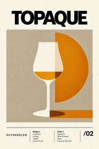 Rutherglen Topaque – A2 Mid-Century Modern Wine Art Poster – Image 1