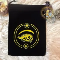 Tarot Velvet Pouch with Golden Triangle Design and Star Accents for Astrology Enthusiasts – Image 6