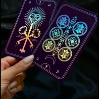 Fortuna Tarot Deck Amethyst Aura 79 Cards + Guidebook | Luxury Gold Foil Mystic Deck – Image 2