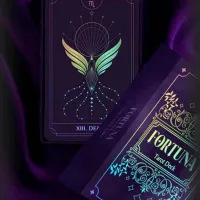 Fortuna Tarot Deck Amethyst Aura 79 Cards + Guidebook | Luxury Gold Foil Mystic Deck – Image 3