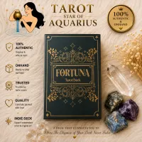 Fortuna Tarot Deck Emerald Anima | Minimalistic Cards Gold Foil 78 Cards | Oracle Cards | Beginners and Experts with GuideBook – Image 1