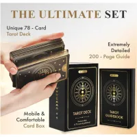 Wyspell Classic Tarot Cards with Guide Book - Authentic 78 Card Deck with Major & Minor Arcana, Black & Gold Design, 200 Page G – Image 6