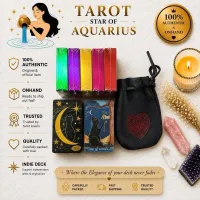 Cat Folk Tarot Gold Bridge Size with pouch by Libra Moons – Image 1