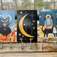 Cat Folk Tarot Gold Bridge Size with pouch by Libra Moons – Image 5