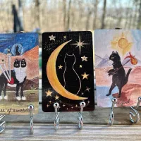 Cat Folk Tarot Gold Bridge Size with pouch by Libra Moons – Image 2