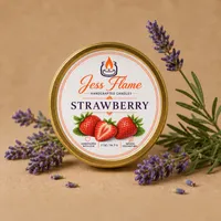 Strawberry Natural Coconut Wax Tin Candle – 2 oz – Image 1