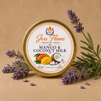 Mango & Coconut Milk Natural Coconut Wax Tin Candle – 2 oz – Image 1