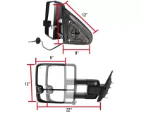 Spec-D Power Adjustable, Heated, & Manual Extendable Towing Mirrors w/ Smoked Lens LED Signal & Clearance Lights – Image 4