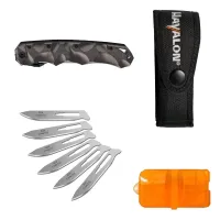 Havalon Piranta Stag Folding Hunting Knife 2.75" Black South Africa – Image 3
