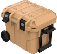 Tsunami 45L Hard Cooler Box with Wheels & Handle — Desert Tan – Image 1