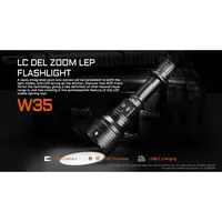 ACEBEAM W35 LC DEL Zoom LEP Flashlight, 800 Lumens, 2600m – Image 7