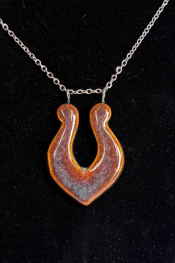 Red Tear Drop Necklace  – Silver