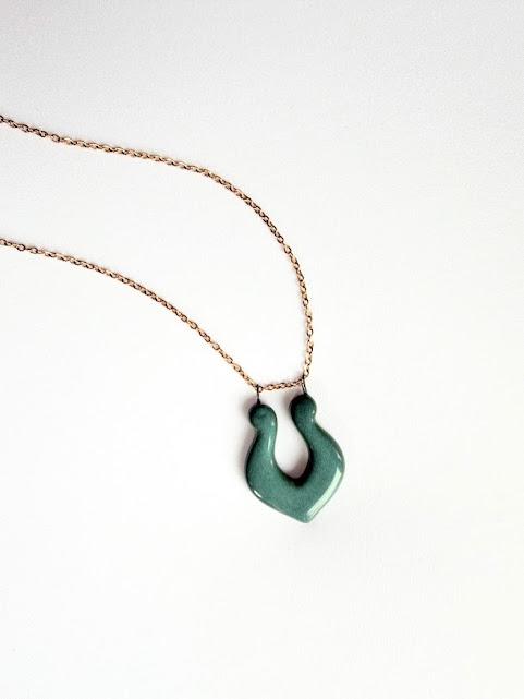 Blue Tear Drop Necklace  – Gold