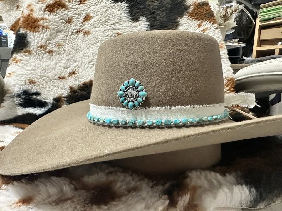3x Rodeo King - Pecan Telescope Western Hat with Turquoise – Image 5
