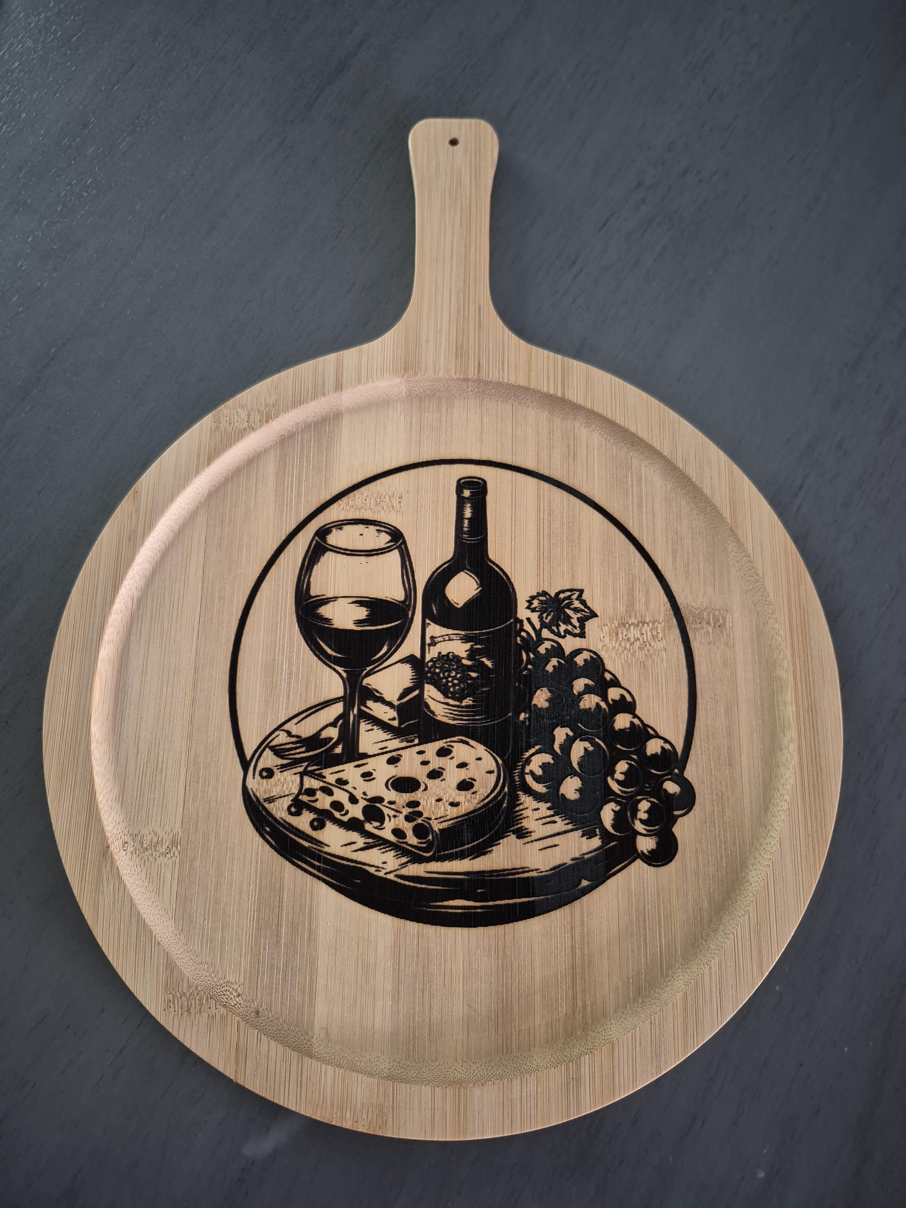 Round Wooden Bamboo Style Platters – Image 1