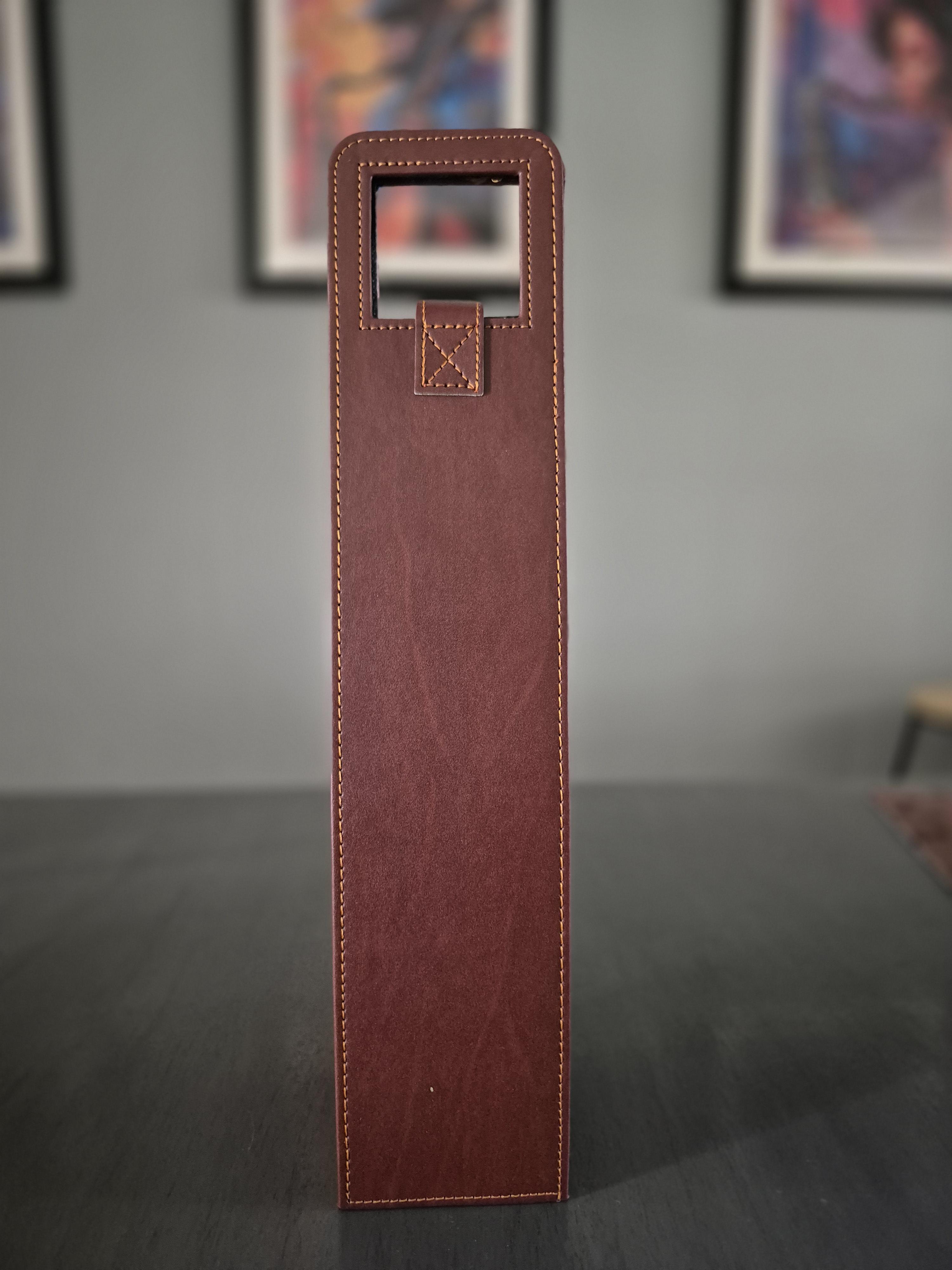 Custom Engraved Leather Wine Bag – Image 4