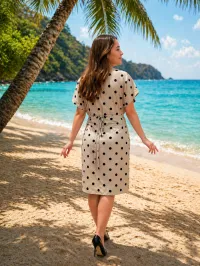 Dress for Women Linen Dots – Image 2