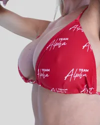 Team Alpha Posing Bikini Top (Red/White) – Image 3