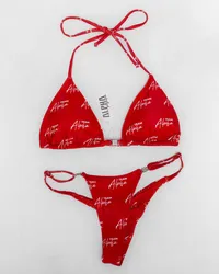 Team Alpha Posing Bikini Top (Red/White) – Image 2