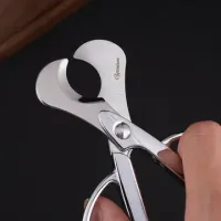 Silver CIGARISM Hand-Polished Stainless Steel Blades Cigar Scissors – Image 1
