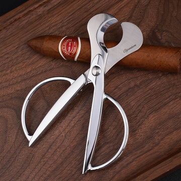 Silver CIGARISM Hand-Polished Stainless Steel Blades Cigar Scissors – Image 3