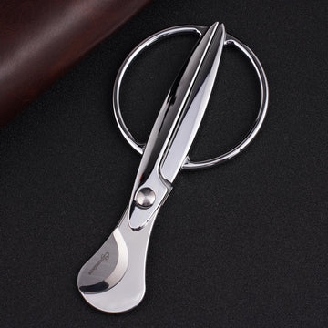Silver CIGARISM Hand-Polished Stainless Steel Blades Cigar Scissors – Image 2