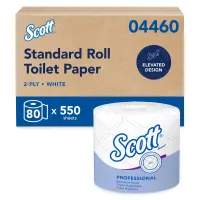 Scott Professional Recycled Toilet Paper, 2-ply, White, 550 Sheets/Roll, 80 Rolls/Carton – Image 1