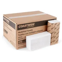 Coastwide Professional™ Recycled Multifold Paper Towels, 1-ply, 250 Sheets/Pack, 16 Packs/Carton  – Image 1