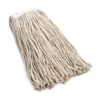  Coastwide Professional™ Cut-End Wet Mop Head, #24, Cotton, 1" Headband, White  – Image 1