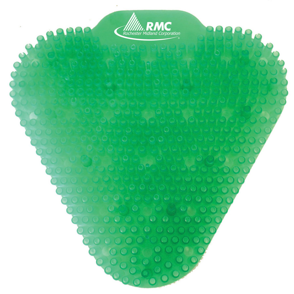 1 10-Piece EVA Resin Non-Para Urinal Screen Green, Herbal Eucalyptus Scent – Image 1