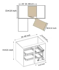 Esquinero Mágico Para Cocina De Acero Inoxidable Derecho – Imagen 4