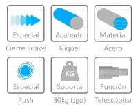 Copiar de Corredera Montaje Inferior Push Open Y Cierre Suave 40cm – Imagen 5