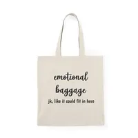 "Emotional Baggage" Funny Canvas Tote – Image 1