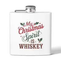 My Christmas Spirit Is Whiskey Flask | 6oz Stainless Steel – Image 1