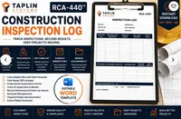 Construction Inspection Log | Editable Contractor Inspection Tracker |  – Image 1