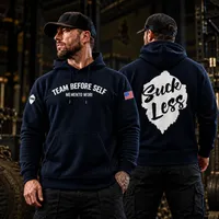 TBS Suck Less - Memento Mori Hoodie in White Print – Image 2