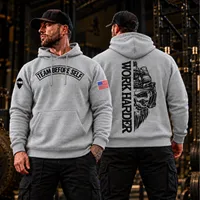 TBS Grey Work Harder Hoodie with Black Print – Image 2