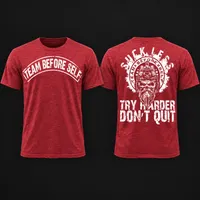 Suck Less Try Harder Don’t Quit Tee – Heather Red, X-Large