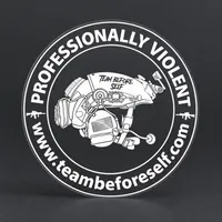 Team Before Self™ Professionally Violent Decal — Clear Vinyl – 5”, White