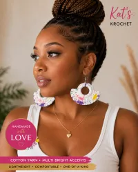  “Loved • Redeemed • Chosen” Crochet Baseball Hat & Matching Fan Earrings Set ✨ – Image 2