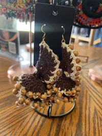 Rooted Grace Crochet Earring – Brown