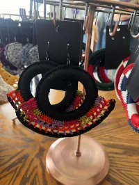 Legacy Hoops X-Large  Crochet Earrings – Black/Multi-color