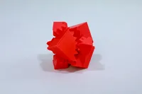 Gear Cube Fidget – Red, Medium