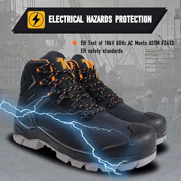 Lightweight Composite Toe Leather Safety Work Boots Men – Image 2