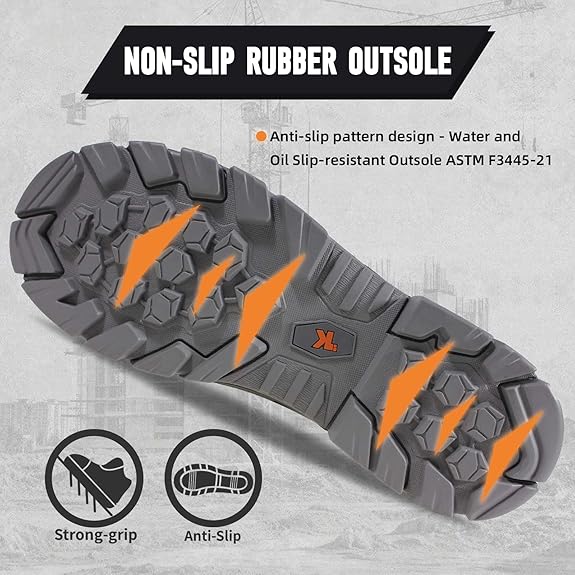 Lightweight Composite Toe Leather Safety Work Boots Men – Image 3