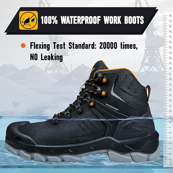 Lightweight Composite Toe Leather Safety Work Boots Men – Image 6