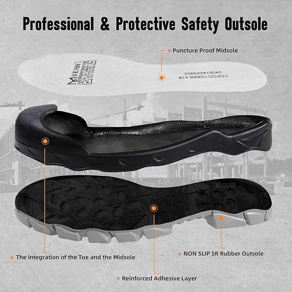 Lightweight Composite Toe Leather Safety Work Boots Men – Image 4