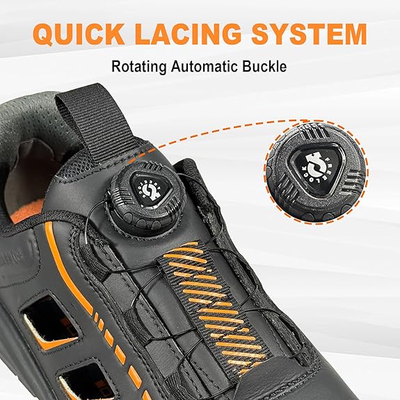 Quick Lace Aluminum Toe Safety Sneakers For Men – Image 6