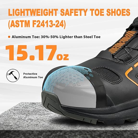 Quick Lace Aluminum Toe Safety Sneakers For Men – Image 3