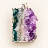 Amethyst Stalactite Necklace – Silver Electroform Finish – Image 1